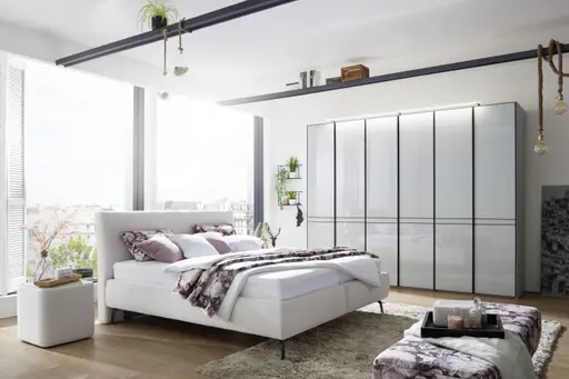 Polsterbett EM Samana X - Liegefläche ca. 180x200 cm, Stoff, beige