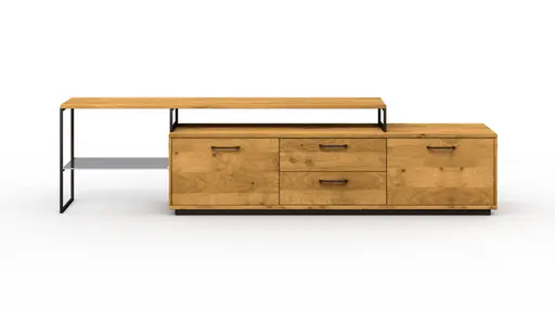 Lowboard Savannah - Aufsatz links, Wildeiche massiv, natur geölt