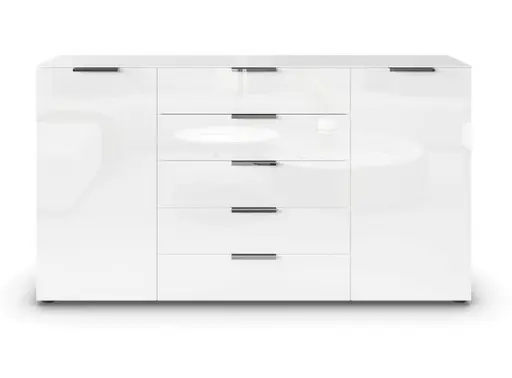 Kommode RIPP- Weiß, Glas, Weiß