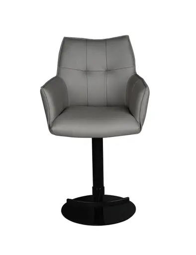 Barhocker MAKANA - drehbar, höhenverstellbar, Stoff, Hellgrau