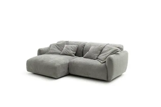 Ecksofa Till - Longchair links, 1,5-Sitzer, Stoff, Grau