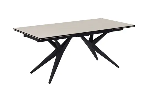 Esstisch MICHELA - ausziehbar, LB ca. 180x95 cm, Glaskeramik, Travertin farbig