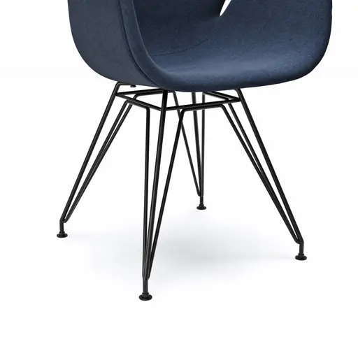 Armlehnstuhl Tooon - Stoff Dunkelblau, Gestell Metall, Schwarz