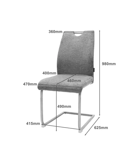 Freischwinger MERVE - Stoff, Grau