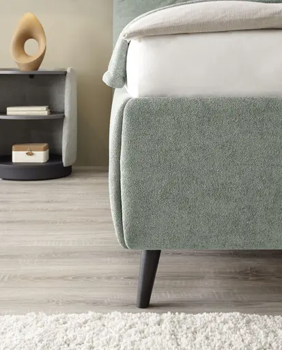 Polsterbett - Liegefläche ca. 180x200 cm, Stoff, Grün