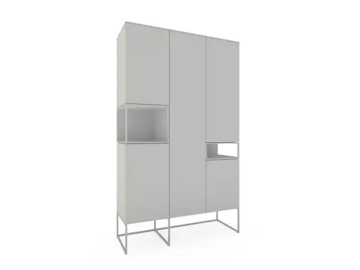 Highboard Catona - Lack matt, Hellgrau