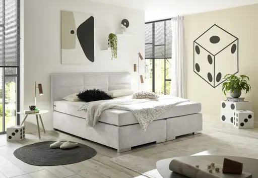 Boxspringbett SIRKO- Liegefläche ca. 180x200 cm, Stoff, Taupe