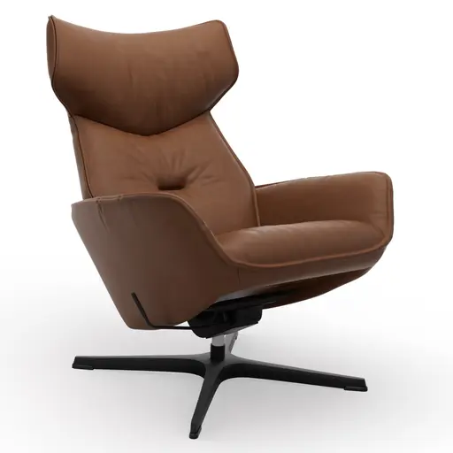 Relaxsessel Helge - Leder Anilin, Cognac