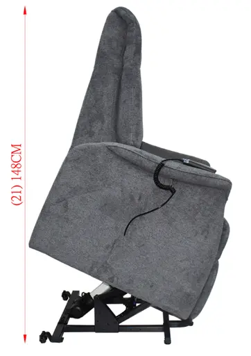 TV-Sessel MAILO - Aufstehhilfe, Relaxfunktion, Kopfteilverstellung, Stoff, Dunkelgrau