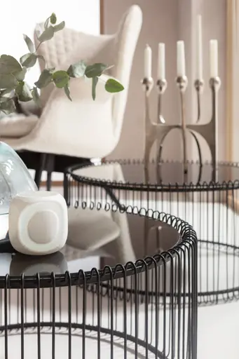 Couchtisch-Set- Stahl, Schwarz, Glas, Schwarz