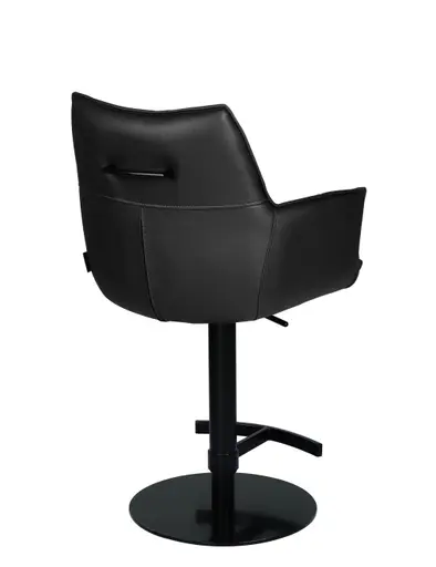 Barhocker MAKANA - drehbar, höhenverstellbar, Stoff, Schwarz