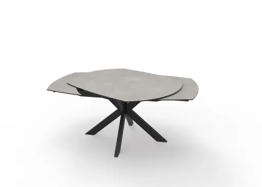 Esstisch MEGGIE - ausziehbar, LB ca. 130x100 cm, Glaskeramik, Grau