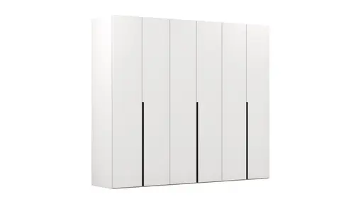 Drehtürenschrank Loretto - B ca. 280 cm, Lack matt, Weiß