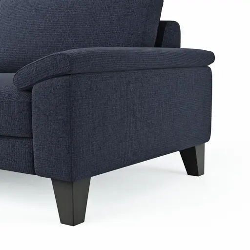 Ecksofa Oviedo - Ecke links mit 2,5-Sitzer inkl. Drehsitz, Stoff, Dunkelblau