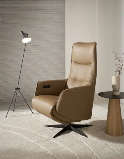 Relaxsessel Riposo - inkl. motorischer Relaxfunktion, Leder, Braun