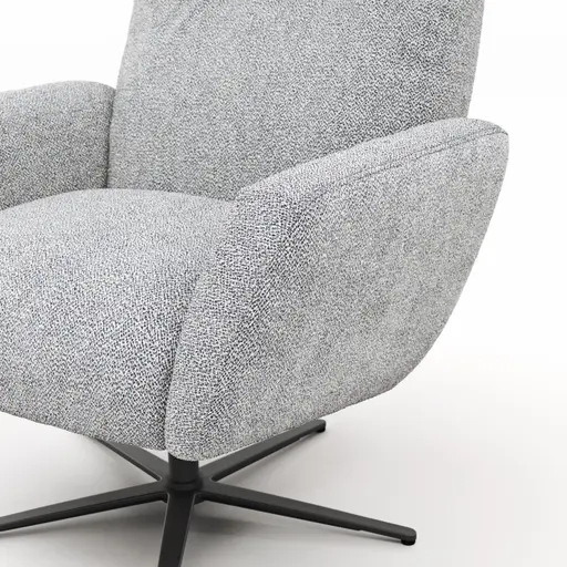 Einzelsessel Terni - Relaxfunktion, Sternfuss, Stoff, Hellblau