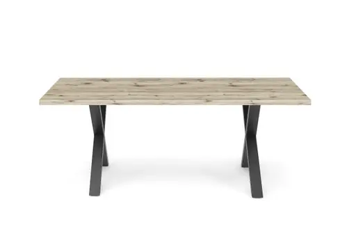 Esstisch - LB ca. 200x100 cm, Sandeiche, Schwarz
