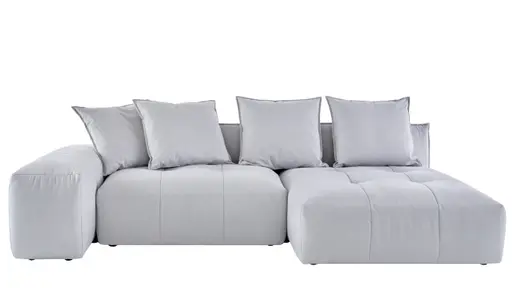 Ecksofa Palazzina - Longchair links, 1,5-sitzer, Stoff, Hellgrau