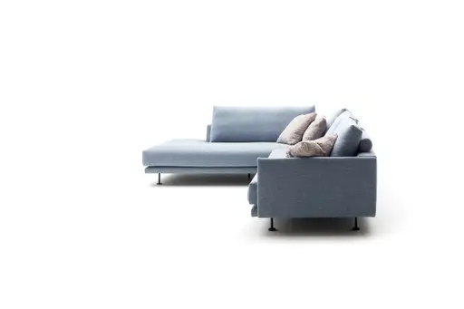Ecksofa Cuneo - Ecke links mit 2,5-Sitzer, Stoff, Hellblau