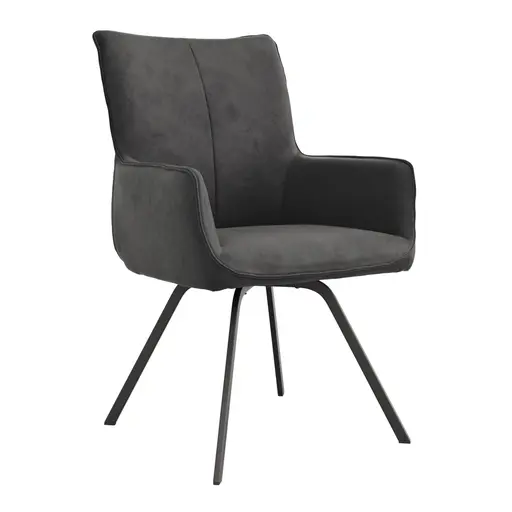 Armlehnstuhl Calyra - Stoff, Anthrazit