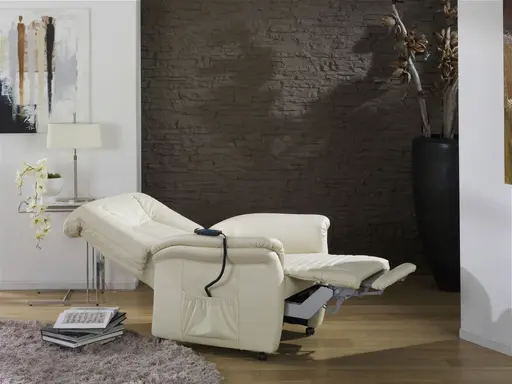 Fernsehsessel EM Hamburg - Relaxfunktion (1-motorisch), Leder, Kreide