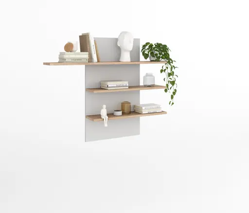 Hängepaneel - B ca. 120 cm, Kreidefarben, Eiche bianco massiv geölt