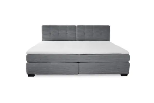 Boxspringbett JILA- Ligefläche ca. 240x200 cm, Stoff, Grau
