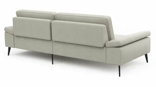 Ecksofa Houston - 1,75-Sitzer mit Longchair groß rechts, inkl. Sitztiefenverstellung und Armlehne klappbar, Stoff, Natur