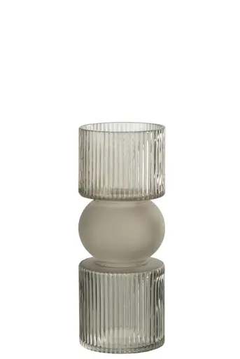 Deko-Vase, DH ca. 10x25 cm, Kristallgrau