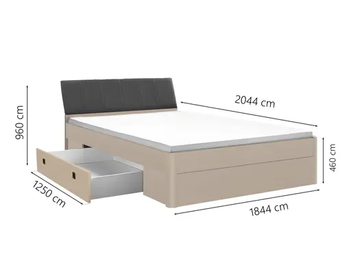 Bettgestell- Liegefläche ca. 180x200 cm, Kashmir