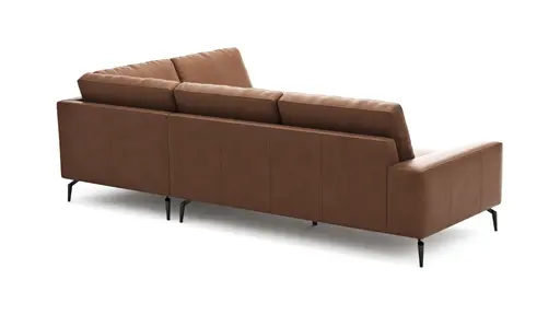 Ecksofa Redington - 2,5-Sitzer mit Ecke rechts, Leder, Cognac