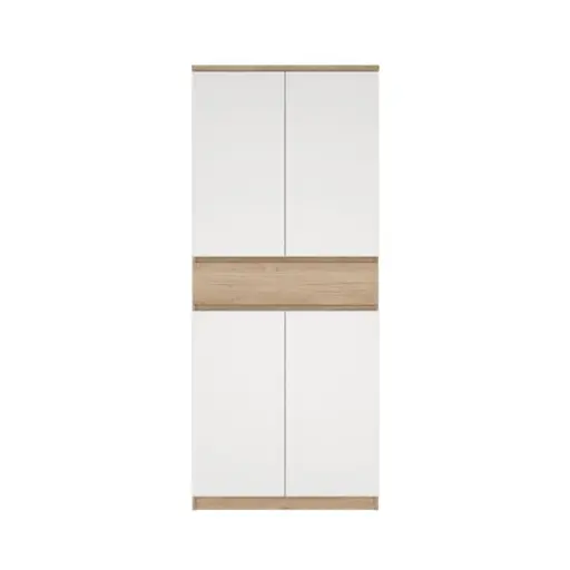 Schuhschrank - B ca. 81 cm, Jackson Hickory Nachbildung, Weiß