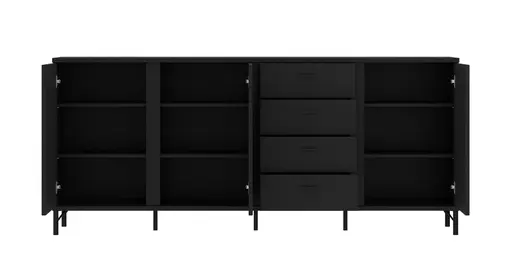 Sideboard - B ca. 200 cm, Schwarz