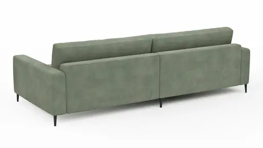 Ecksofa Solero - Longchair groß mit 1,5-Sitzer rechts, Stoff, Olivgrün