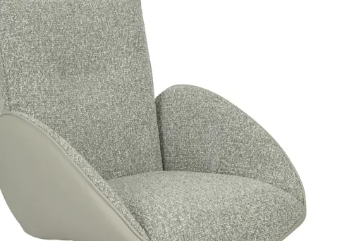 Armlehnstuhl MAURA - drehbar, Stoff, Silberfarben, Latte Macchiato