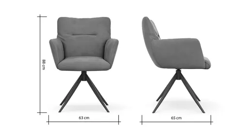 Armlehnstuhl Nashville - inkl. Dreh- und Wippfunktion, Leder, Braun