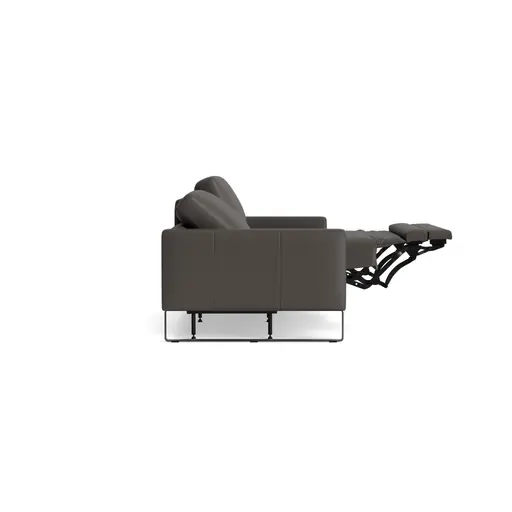 Sofa Enna - 3,5-Sitzer mit motorischer Relaxfunktion und Sitzvorzug, Leder, Dunkelbraun