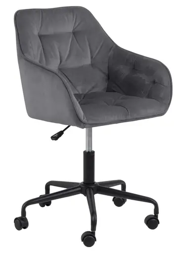 Schreibtischstuhl - höhenverstellbar, Samt, Dunkelgrau