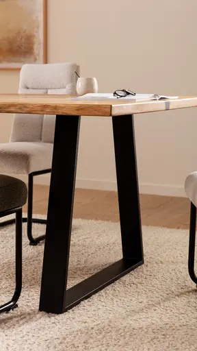 Esstisch Kima - LB ca. 220x100 cm, Wildeiche massiv mit Epoxid-Harz