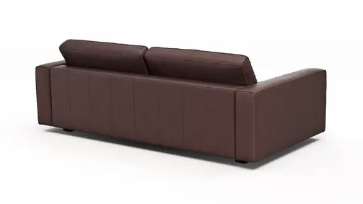  Sofa Aprino 2 - 3,5-Sitzer L, Dickleder, Dunkelbraun, Armlehne Block schmal