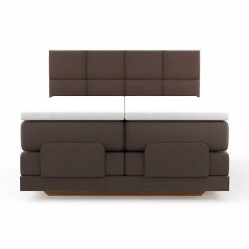 Boxspringbett Alpin Luxe - inkl. Kopf- und Fußteil verstellbar, Liegefläche ca. 160x200 cm, Stoff, Dunkelbraun