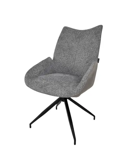 Stuhl MAUREEN - drehbar, Stoff, Grau