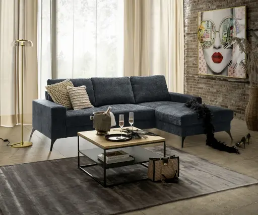 Couchtisch - LB ca. 70x70 cm, Wildeiche Massiv, Schwarz