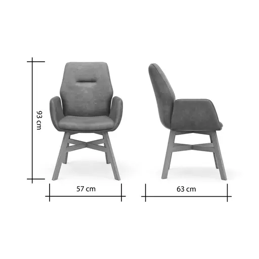 Armlehnstuhl Dalyan - Stoff, Grau