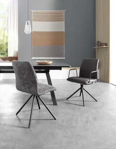 Stuhl Sedana - drehbar, Stoff, Dunkelgrau