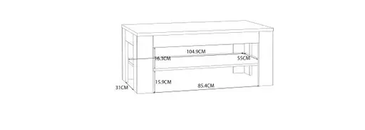 Couchtisch FARES- LB ca. 110x60 cm, Eiche Dekor
