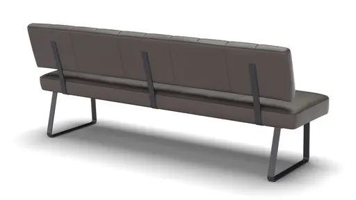 Polsterbank Carmelo - Breite ca. 203 cm, Leder, Steingrau