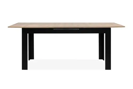 Esstisch - ausziehbar, LB ca. 160x80 cm, Artisan Eiche Nachbildung, Schwarz