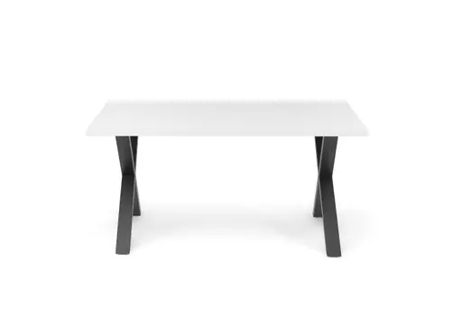 Esstisch - LB ca. 140x90 cm, Weiß, Schwarz