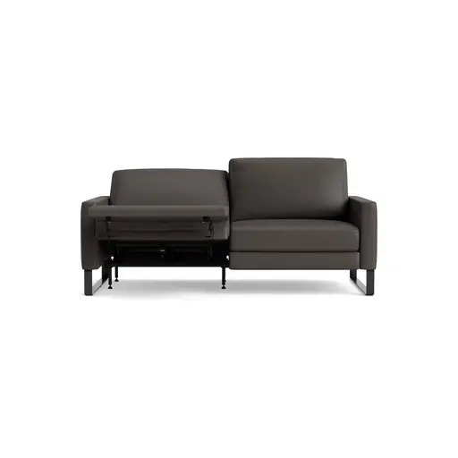 Sofa Enna - 3,5-Sitzer mit motorischer Relaxfunktion und Sitzvorzug, Leder, Dunkelbraun